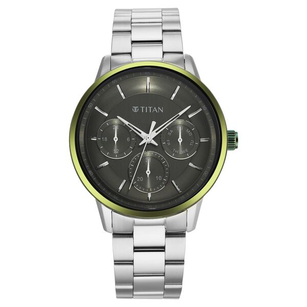 Titan Urban Magic Green Dial Quartz Multifunction Stainless Steel Strap watch for Men - image number 1
