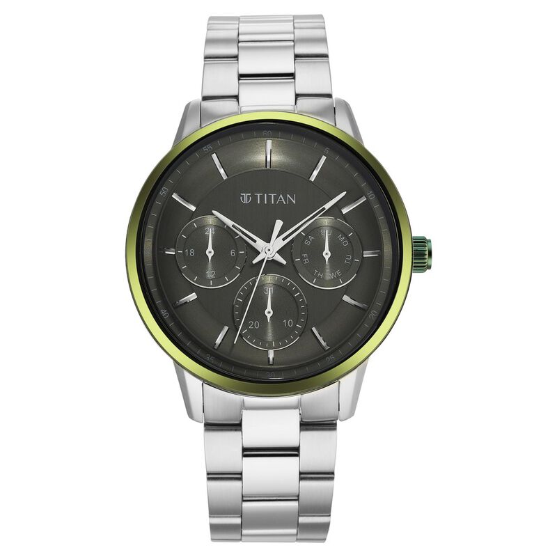 Titan Urban Magic Green Dial Quartz Multifunction Stainless Steel Strap watch for Men - image number 1