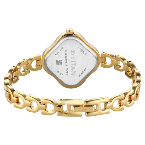 Titan Karishma Beige Dial Analog Metal Strap Watch for Women - image number 4