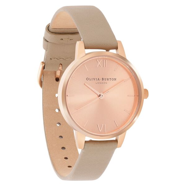 Olivia Burton Quartz Analog Rose Gold Dial Leather Strap Watch for Women - image number 1