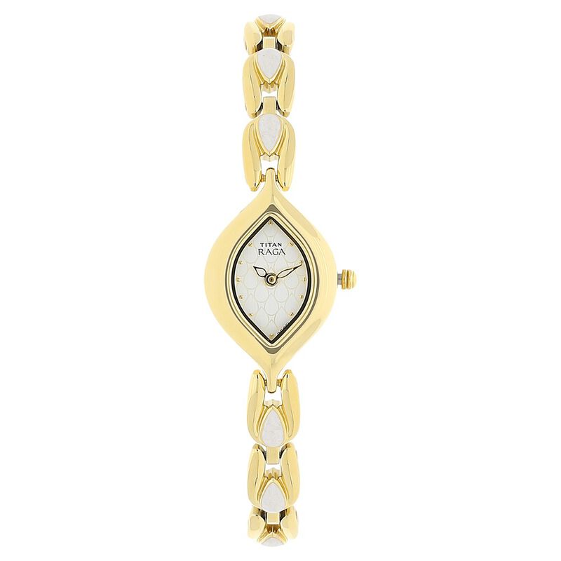 Titan Raga White Dial Women Watch With Metal Strap