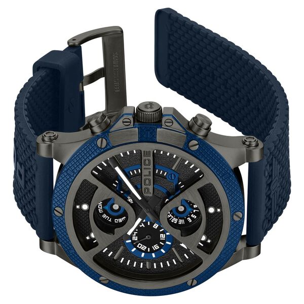 Police Multifunction Black Dial Silicone Strap Watch For Men - image number 4