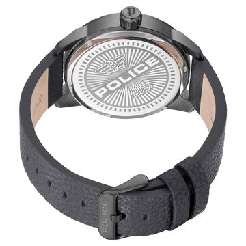 Police Quartz Analog with Date Grey Dial Leather Strap Watch for Men