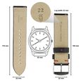 22 mm Black Genuine Leather Strap for Men - image number 1