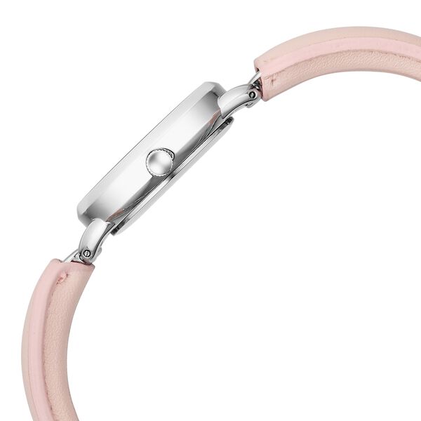 Vyb Muse By Fastrack Quartz Analog Pink Dial Silver PU Leather & Metal Strap Watch For Girls - image number 4