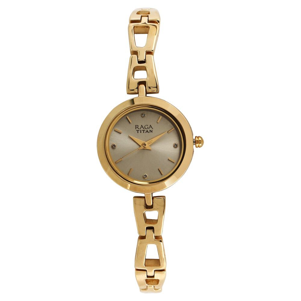 Buy Online Titan Raga Grey Dial Quartz Analog Metal Strap watch for Women nn2540ym06 Titan
