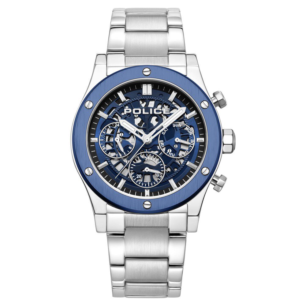 Police watches blue dial clearance