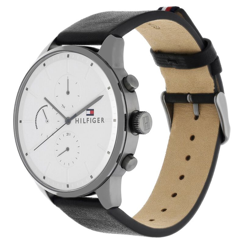 Tommy Hilfiger Quartz Multifunction Silver Dial Leather Strap Watch for Men - image number 2