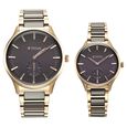 Titan Modern Bandhan Pair Analog with Black Dial Ceramic and Rose Gold Stainless Steel Strap Watch for Couples