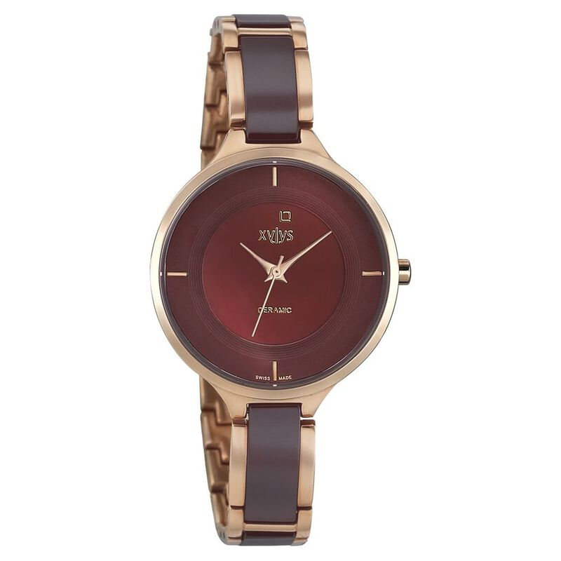 Buy Online Xylys Quartz Analog Brown Dial Stainless Steel & Ceramic
