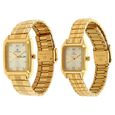 Titan Quartz Analog with Day and Date Champagne Dial Metal Strap Watch for Couple - image number 1