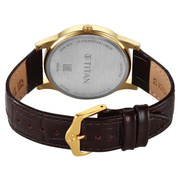 Titan Karishma Festive Analog with Mahogany Brown Dial Brown Leather Strap Watch for Men