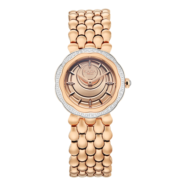 Titan Raga Paris, with Love Quartz Analog Rose Gold Dial Red Stainless Steel Strap Watch For Women - image number 0