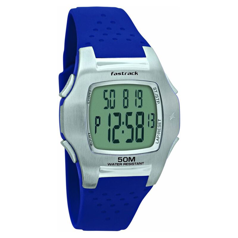 Fastrack Digital Grey Dial Plastic Strap Watch for Guys