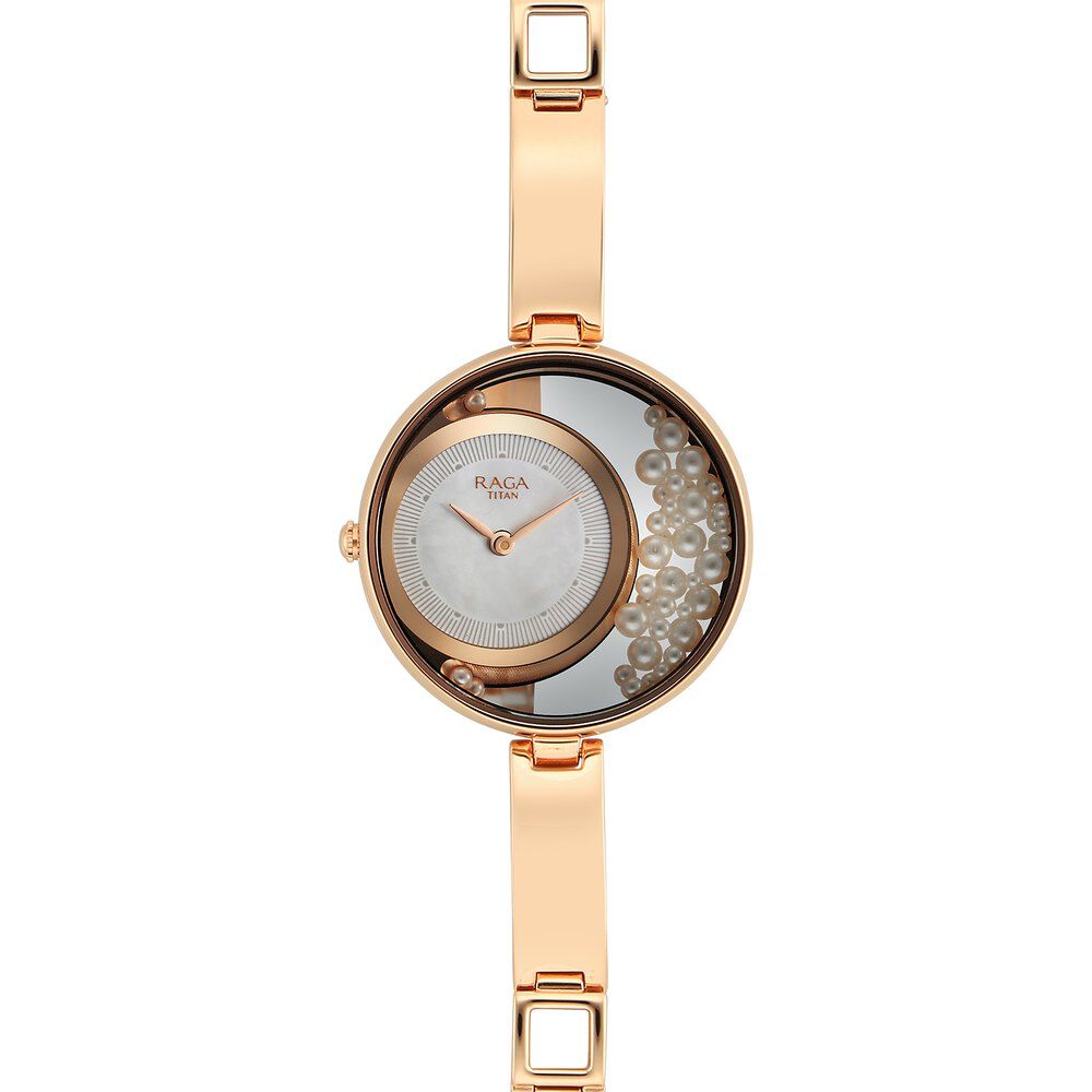 Buy Online Titan Raga Power Pearls Quartz Analog White Dial with loose pearls Metal Strap Watch for Women ns95224wm01f Titan