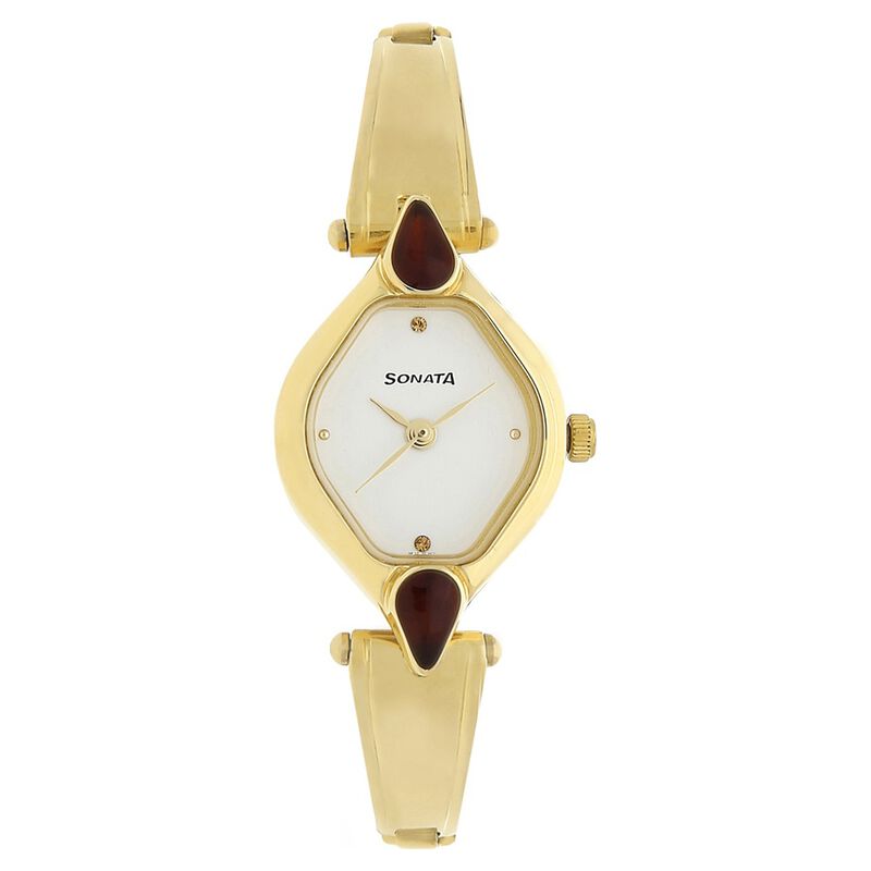 Sonata Quartz Analog White Dial Stainless Steel Strap Watch for Women - image number 0