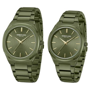 Kenneth Cole Kenneth Cole Quartz Analog Green Dial With Green Stainless Steel Strap Watch for Couple