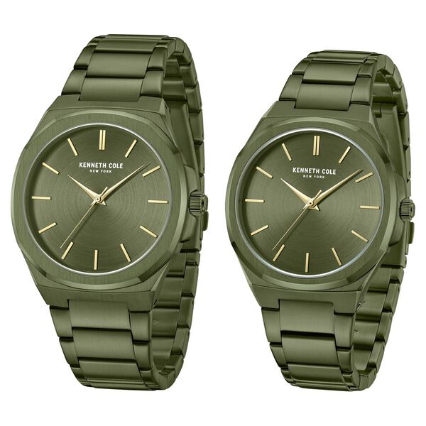 Kenneth Cole Kenneth Cole Quartz Analog Green Dial With Green Stainless Steel Strap Watch for Couple - image number 1