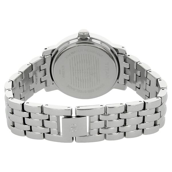 Titan Quartz Analog with Day and Date Black Dial Stainless Steel Strap Watch for Women - image number 3