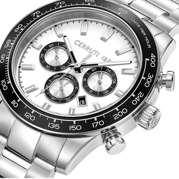 Cerruti 1881 Quartz Chronograph White Dial Stainless Steel Strap Watch for Men - image number 3