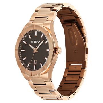 Titan Regalia Marque Analog with Brown Dial Rose Gold Strap Watch for Men