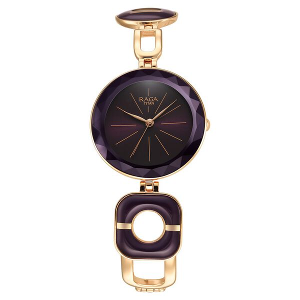 Titan Raga Delight Purple Dial Analog Metal Strap watch for Women - image number 4