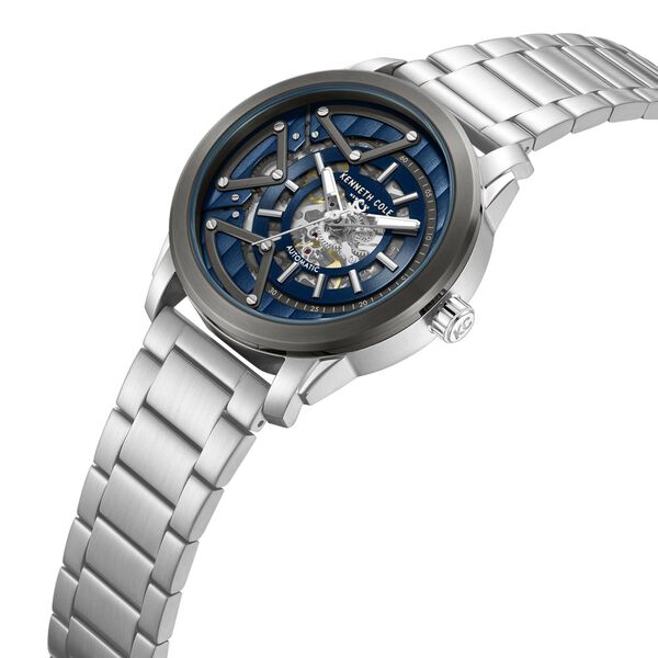 Kenneth Cole Automatic Blue Dial Silver Colour Stainless Steel Strap Watch For Men - image number 3