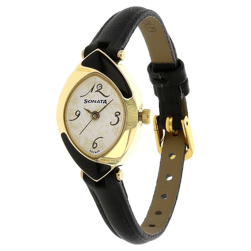 Sonata Quartz Analog White Dial Leather Strap Watch for Women - image number 1