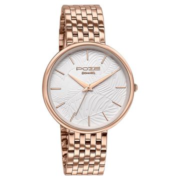 Sonata Poze Quartz Analog White Dial Stainless Steel Strap Watch For Women
