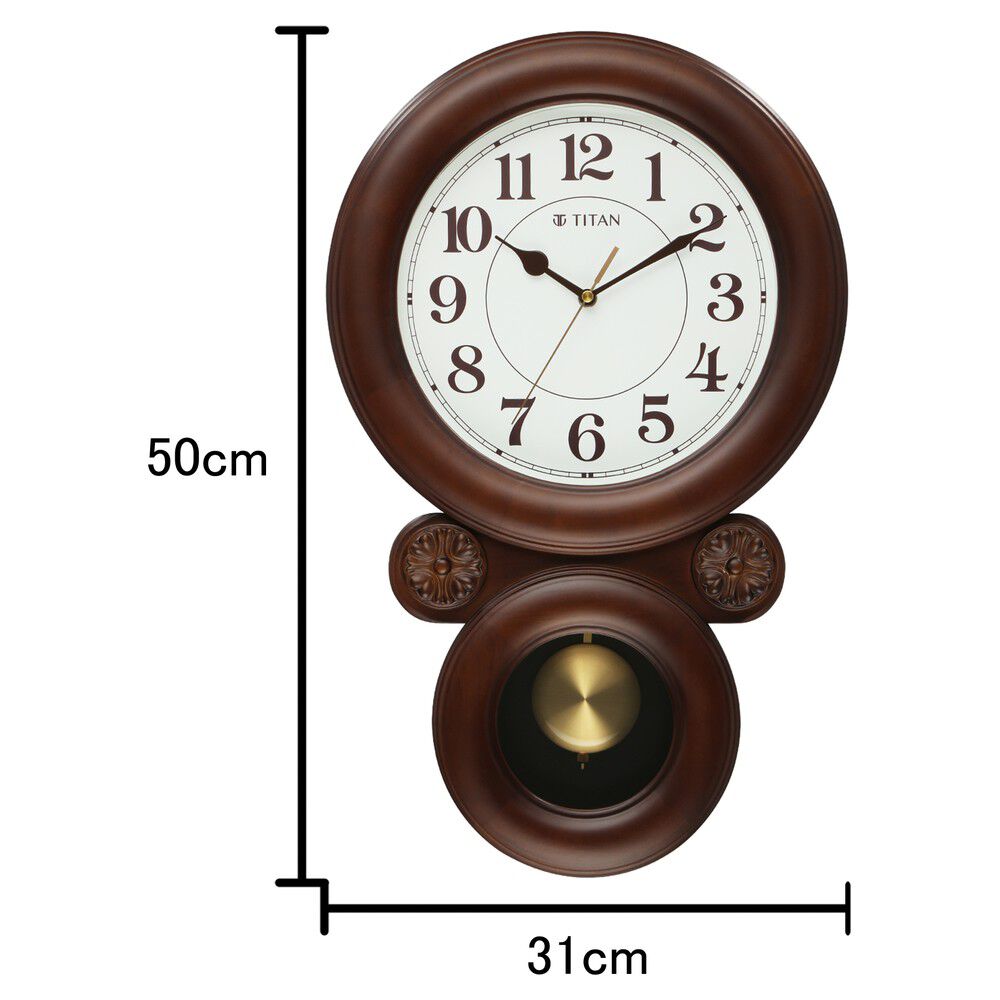 Buy Online Titan Grandeur Classic Wooden Pendulum Wall Clock w0096wm01 Titan