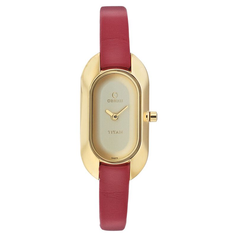 Titan Quartz Analog Golden Dial Watch for Women