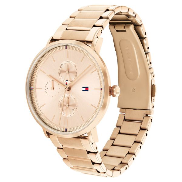 Tommy Hilfiger Quartz Multifunction Rose Gold Dial Stainless Steel Strap Watch for Women - image number 1