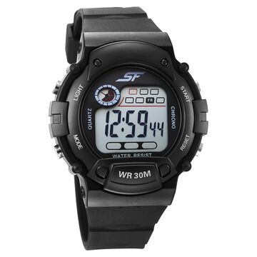 Sonata Digital Dial Black Plastic Strap Watch for Men