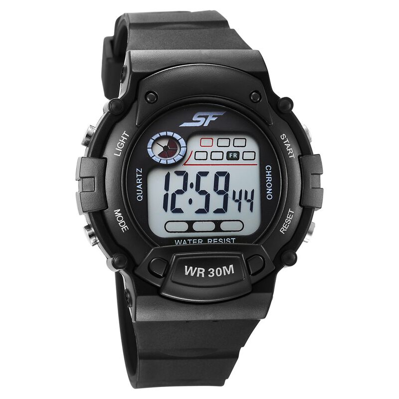 Sonata Digital Dial Black Plastic Strap Watch for Men