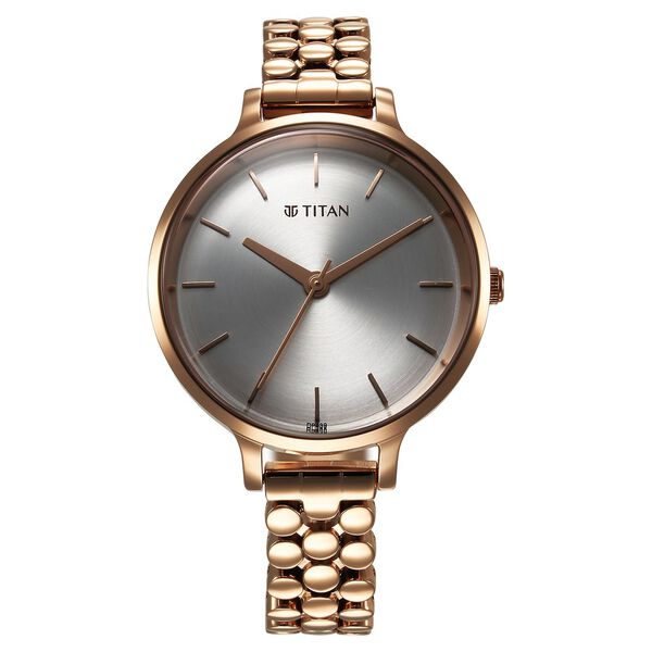 Titan Secluded Quartz Analog Silver Dial Metal Strap Watch For Women - image number 0