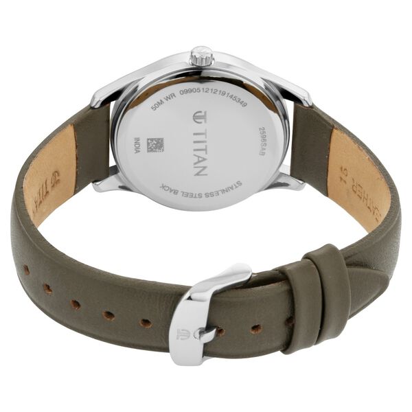 Titan Quartz Analog White Dial Leather Strap Watch for Women - image number 4