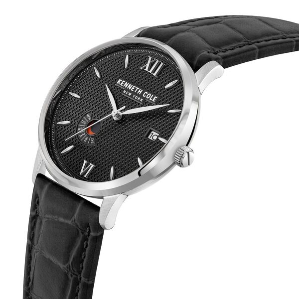 Kenneth Cole Black Dial Leather Strap Watch For Men - image number 1