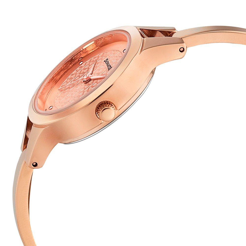 Buy Online Sonata Mission Mangal Rose Gold Dial Women Watch With Stainless Steel Strap ns8151wm05 Titan