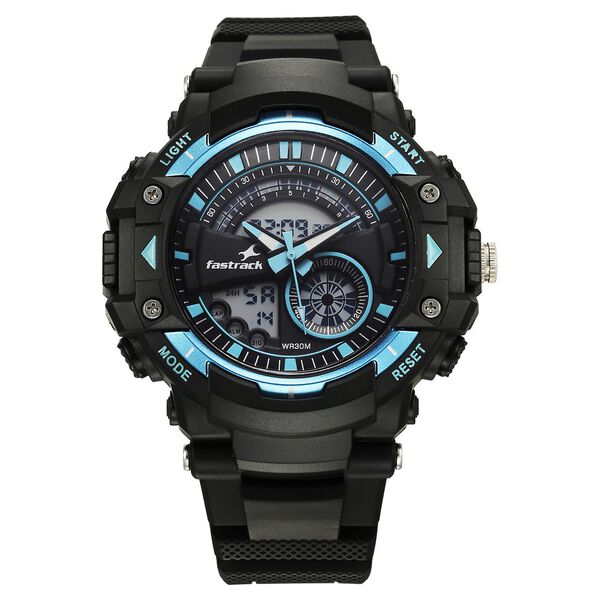 Buy Online Fastrack StreetStyle Quartz Digital Black And Blue Dial