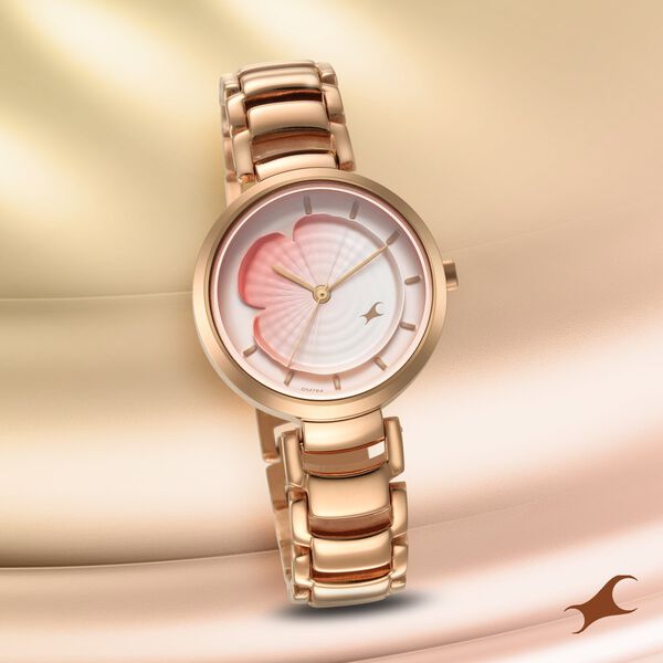 Fastrack Uptown Retreat Quartz Analog Pink Dial Metal Strap Watch for Girls - image number 0