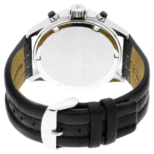 Fastrack Quartz Chronograph Grey Dial Leather Strap Watch for Guys - image number 3
