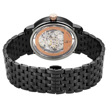 Titan Mechanical Slimline Black Dial Black Stainless Steel Strap watch for Men