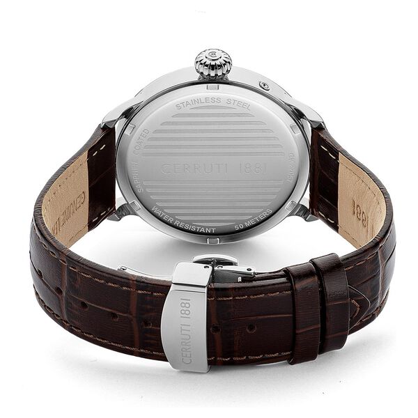 Cerruti 1881 Green Dial Leather Strap Watch for Men - image number 5