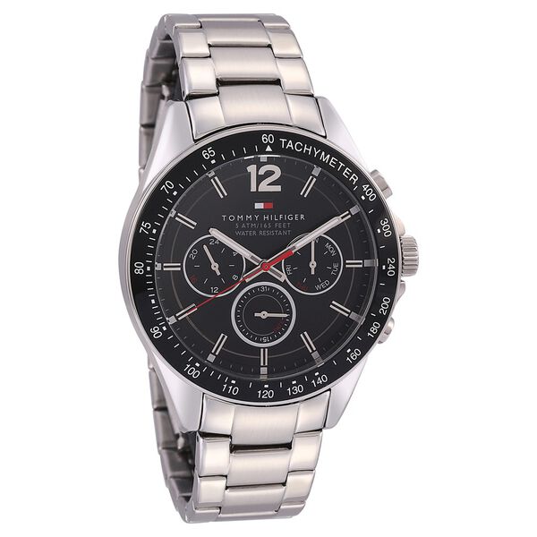 Tommy Hilfiger Quartz Multifunction Black Dial Metal Strap Watch for Men - image number 1