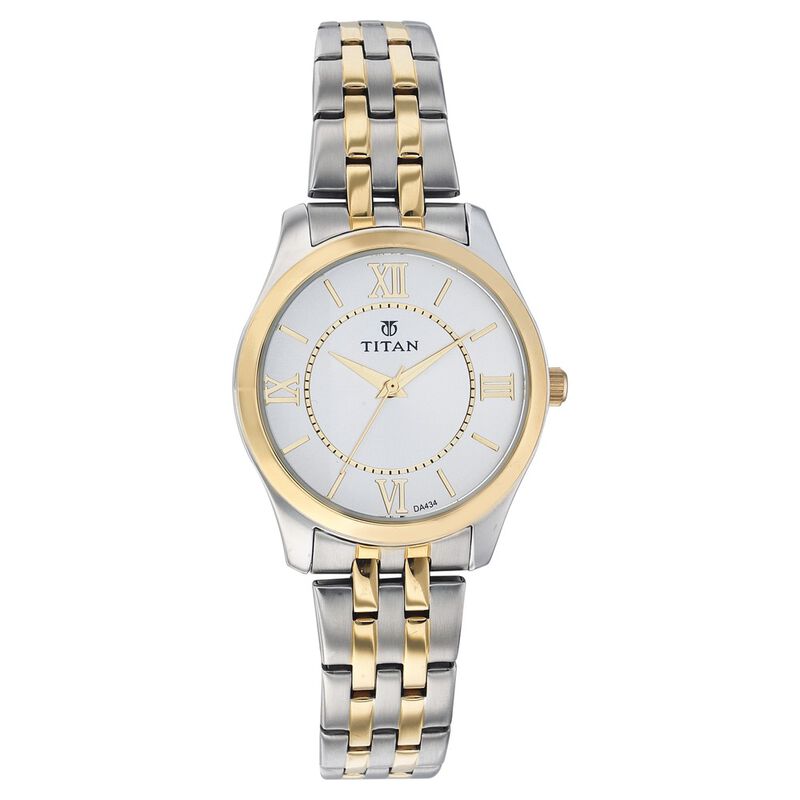 Titan Quartz Analog Silver Dial Watch for Women