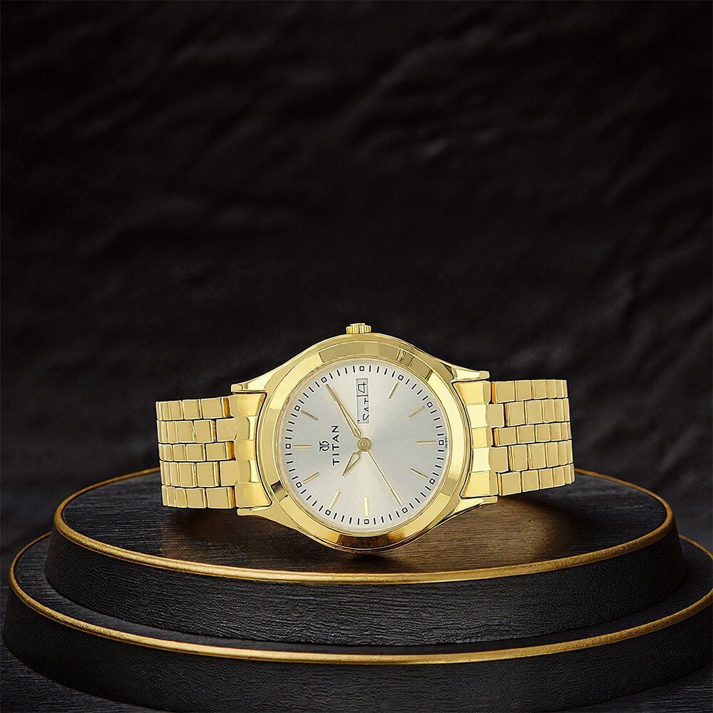 Titan Metal Analog with Day and Date Silver Dial Quartz Stainless Steel Strap Watch for Men-image-31