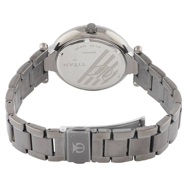 Titan Quartz Analog with Day and Date Grey Dial Stainless Steel Strap Watch for Women - image number 2