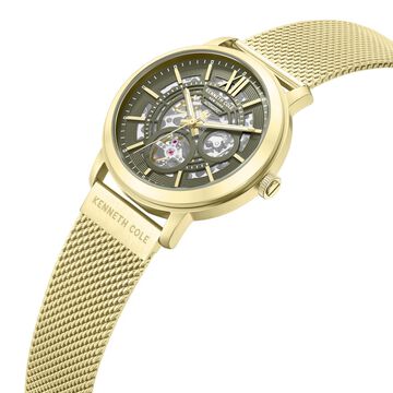 Kenneth Cole Automatic Automatic Green Dial Golden Stainless Steel Strap Watch For Men