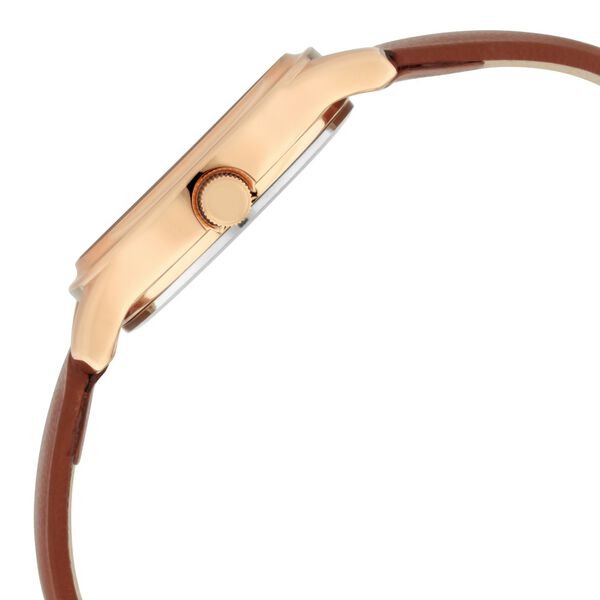 Titan Quartz Analog Silver Dial Tan Leather Strap Watch For Women - image number 3