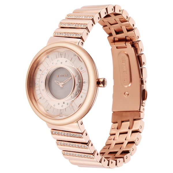 Titan Purple Unending Beauty Rose Gold Dial Analog Stainless Steel Strap Watch for Women - image number 2